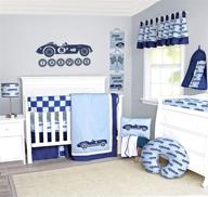 🚗 pam grace creations 13-piece crib bedding set for boys: soft and high-quality material with vibrant colors, ideal for creating your dream nursery room - cars theme, weighing 4 lb logo