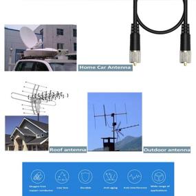 img 1 attached to 🔌 2 Pack of 2ft RG8x Jumper Cables with PL259 UHF Connector - Low Loss 50 Ohm Coaxial Cable for Ham Radio, Antenna Analyzer, Dummy Load, and SWR Meter