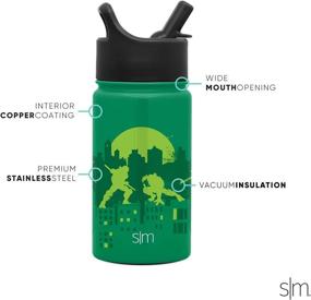 img 1 attached to 🐢 Simple Modern 10oz Summit Kids Water Bottle Thermos with Straw Lid - TMNT: Turtle Town - Premium Double-Walled Insulation, BPA-Free, & Dishwasher Safe