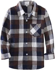 img 4 attached to Dress Your Boys in Style with Rainlover Little Sleeve Button Flannel Tops, Tees & Shirts