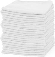 🧼 talvania white cotton shop towels – pack of 50 reusable cleaning rags – durable quality towel – soft & smooth – super absorbent shop rags 13"x13" – machine washable – suitable for all purposes logo