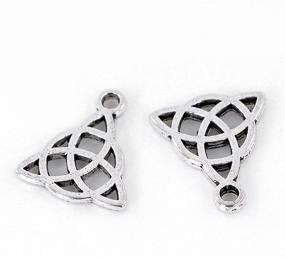 img 3 attached to 🔗 Housweety Celtic Knot Charm Pendants - 50PCs, Silver Tone, 15x17mm