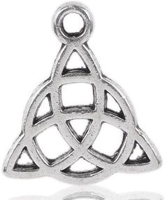 img 1 attached to 🔗 Housweety Celtic Knot Charm Pendants - 50PCs, Silver Tone, 15x17mm