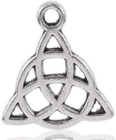 img 4 attached to 🔗 Housweety Celtic Knot Charm Pendants - 50PCs, Silver Tone, 15x17mm