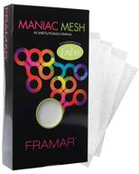 framar maniac mesh sheets - hair dye & color mesh strips - 50 pack (reusable) фрэмар манияк меш-листы - полоски из сетки для окрашивания волос и создания цветных эффектов - 50 штук (многоразовые) логотип