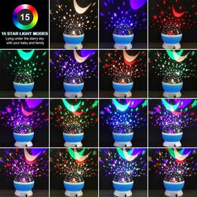 img 3 attached to 🌟 Votozi Kids Night Light - Star Night Light Projector with 360 Degree Rotation, 4 LED Bulbs, 9 Light Color Changing Options - USB Cable Included, Perfect Gift for Men, Women, and Children