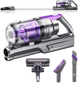 img 4 attached to 🔋 Powerful Cordless Stick Vacuum Cleaner: VViViD REV Bigfoot Turbo Purple with Lithium Ion Battery