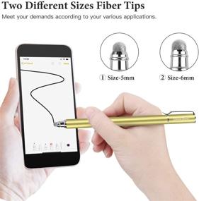 img 1 attached to 🖊️ Stylus Pens for Touch Screens (6 Pcs) - 2 in 1 Fiber Tip Capacitive Stylus for iPad, iPhone, Samsung Galaxy - High Sensitivity with Extra Replaceable Tips
