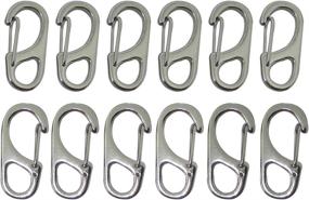 img 4 attached to 🔗 1.25in/32mm Small Carabiner Clips with Fixed Eyehole, Snap Hooks, Spring Clasps, and Keychain Buckles - Bytiyar