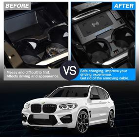 img 2 attached to 📱 FIILINES Wireless Car Charger for BMW X3 X4 2018-2021: 15W Faster Charging + USB Port, Smart Phone Charging Pad (Not for iPhone 12 Series)