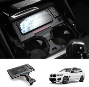 img 4 attached to 📱 FIILINES Wireless Car Charger for BMW X3 X4 2018-2021: 15W Faster Charging + USB Port, Smart Phone Charging Pad (Not for iPhone 12 Series)