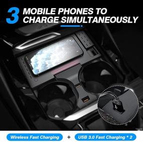 img 1 attached to 📱 FIILINES Wireless Car Charger for BMW X3 X4 2018-2021: 15W Faster Charging + USB Port, Smart Phone Charging Pad (Not for iPhone 12 Series)