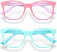 gaoye 2-pack kids blue light glasses for girls & boys, ages 3-15, computer gaming fake eyeglasses, anti eyestrain logo