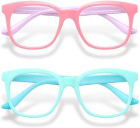 img 4 attached to Gaoye 2-Pack Kids Blue Light Glasses for Girls & Boys, Ages 3-15, Computer Gaming Fake Eyeglasses, Anti Eyestrain