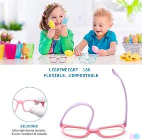 img 2 attached to Gaoye 2-Pack Kids Blue Light Glasses for Girls & Boys, Ages 3-15, Computer Gaming Fake Eyeglasses, Anti Eyestrain