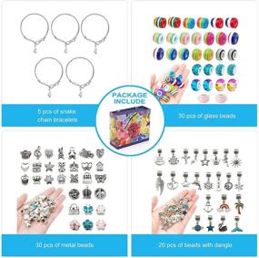 img 1 attached to 🎁 Girls Bracelet Making Kit with 85PCs, Charm DIY Bracelets Set in Gift Box for Adults and Kids, Colorful Beads and Jewelry Charms for Birthday/Christmas Gift