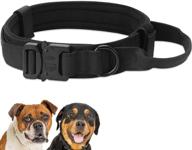 🐾 tactical dog collar – adjustable military training nylon dog collar for medium to large dogs | control handle, heavy duty metal buckle and patch panel included logo