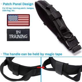 img 2 attached to 🐾 Tactical Dog Collar – Adjustable Military Training Nylon Dog Collar for Medium to Large Dogs | Control Handle, Heavy Duty Metal Buckle and Patch Panel Included