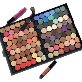img 2 attached to Singularity Black Adept Palette - Ultimate Magnetic Empty Eyeshadow Organizer with Divider for over 100 Round Standard Sized Pans - Durable Hardshell Case
