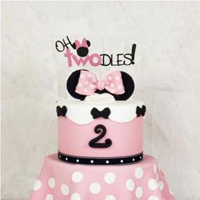 img 2 attached to 🎈 Oh Twodles Balloons Minnie 2nd Birthday Cake Topper, 2nd Mouse Banner, Party Supplies Decorations, Photo Prop for Girl Baby Birthday