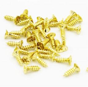 img 2 attached to 🔩 500-Pack Gold Brass Wood Screw Assortment Kit with Countersunk Head