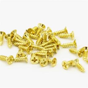 img 1 attached to 🔩 500-Pack Gold Brass Wood Screw Assortment Kit with Countersunk Head