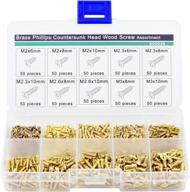 🔩 500-pack gold brass wood screw assortment kit with countersunk head логотип