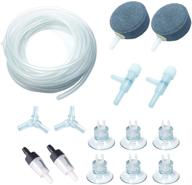 🐠 j-star aquarium air pump accessories kit with airline tubing, check valve, air stone, suction cups, adjusting valve, and t connector for fish tank логотип