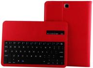 🔴 lrufodya keyboard case for samsung taba 8.0 t350 - 2015 model tablet (sm-t350/sm-t355c/sm-p350/sm-p355c) - detachable wireless keyboard stand cover in red pu leather logo