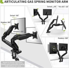 img 3 attached to 🖥️ Железная конструкция для мониторов AM-alphamount: регулируемая по высоте/наклону/повороту для 2 мониторов, VESA-крепление с зажимом и основанием для монтажа в проколе - подходит для экранов размером 27 дюймов.