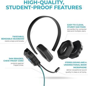 img 2 attached to Gumdrop Droptech USB B2 Over-Ear Rugged Headset with Chew-Proof Cord, Microphone, Wired USB Audio Connector for Students - Chromebook Compatible (75 db/110 db/32ohms) (USB Headset, Red)