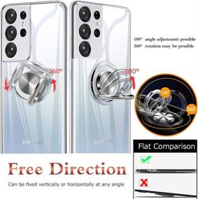 img 2 attached to 📱 Clear Crystal Case with Ring Holder Kickstand for Galaxy S21 Ultra 6.8 Inch - Support Car Mount - Soft TPU Bumper - Transparent Protective Cover - Slim and Flexible - Clear