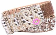 ami veil rhinestone-studded western cowgirl cow skin belt with jeweled embellishments logo