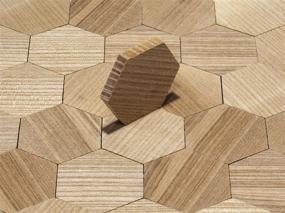 img 3 attached to 🔲 Pack of 30 Unfinished Wood Mosaic Tiles - 1.54" Hexagon Cutout Shapes