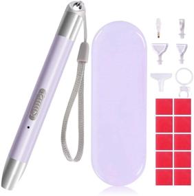 img 4 attached to 💎 HOHOTIME Diamond Painting Drill Pen with LED Light, 2 Modes, Interchangeable Pen Heads, Magnifier, Storage Case - Ideal for DIY Crafts and Diamond Painting Tools