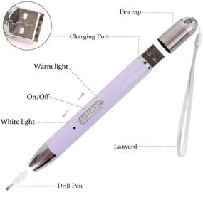 img 3 attached to 💎 HOHOTIME Diamond Painting Drill Pen with LED Light, 2 Modes, Interchangeable Pen Heads, Magnifier, Storage Case - Ideal for DIY Crafts and Diamond Painting Tools