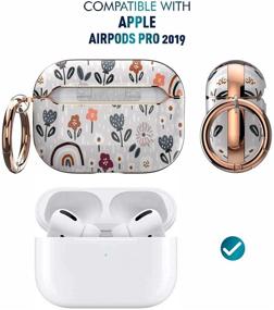 img 3 attached to 🌸 Защитный чехол Wenew для Apple Airpods Pro 2019 - Милые неисчезающие узоры, ударопрочный и портативный - Серый цветочный дизайн