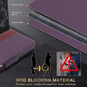 img 2 attached to 📱 FYY iPhone 13 Pro 5G Case: Genuine Leather Wallet Phone Case with Card Holder - Purple & Wine Red