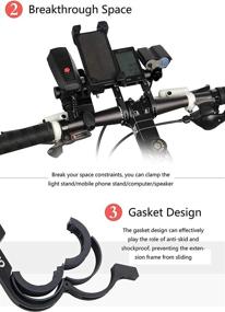 img 2 attached to 🚲 JKG Bike Handlebar Extender: Lightweight & Durable EKKONG Suspension Ceiling Hookar Extension Bracket for Holding Bike Flashlight, Speedometer, GPS & Phone Mount Holder