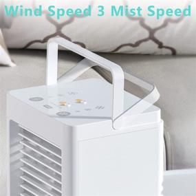 img 1 attached to Portable Air Conditioner with Rechargeable Battery - 5000mAh, 800ml Water Tank, 3 Speeds, 1/2/4/8H Timer - Ideal for Home Office Bedroom Cooling