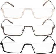 👓 half rim metal frame reading glasses for women and men - reducblu readers logo