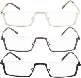 img 4 attached to 👓 Half Rim Metal Frame Reading Glasses for Women and Men - Reducblu Readers