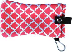 img 4 attached to Double Pocket Soft Cushioned Eyeglass And Sunglasses Holder With Clip By Buti-Eyes (Coral Tulip)