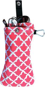 img 3 attached to Double Pocket Soft Cushioned Eyeglass And Sunglasses Holder With Clip By Buti-Eyes (Coral Tulip)