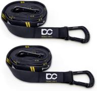 enhanced double circle numbered straps with quick adjust for gymnastic rings - carabiner hook system, exercise videos guide, full body workout, cross-training, and home gym (straps only) логотип