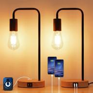 💡 диммируемая промышленная настольная лампа с usb-портами и розеткой - в комплекте винтажные лампочки эдисона st64. логотип
