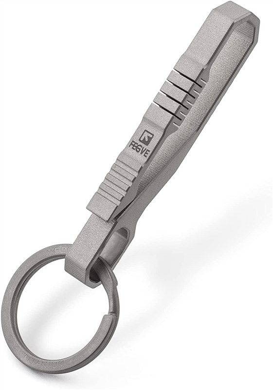 TISUR Titanium Key Rings for Keychain, Side-Pushing Key Chain