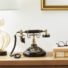 img 1 attached to 📞 Vintage Decorative Telephone: Design Toscano PM1920 Antique Brittany Neophone 1929 Rotary Corded Retro Phone in Classic Black