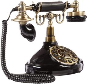 img 3 attached to 📞 Vintage Decorative Telephone: Design Toscano PM1920 Antique Brittany Neophone 1929 Rotary Corded Retro Phone in Classic Black