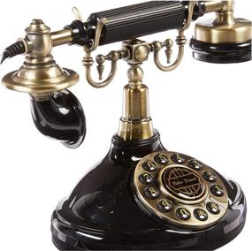 img 2 attached to 📞 Vintage Decorative Telephone: Design Toscano PM1920 Antique Brittany Neophone 1929 Rotary Corded Retro Phone in Classic Black